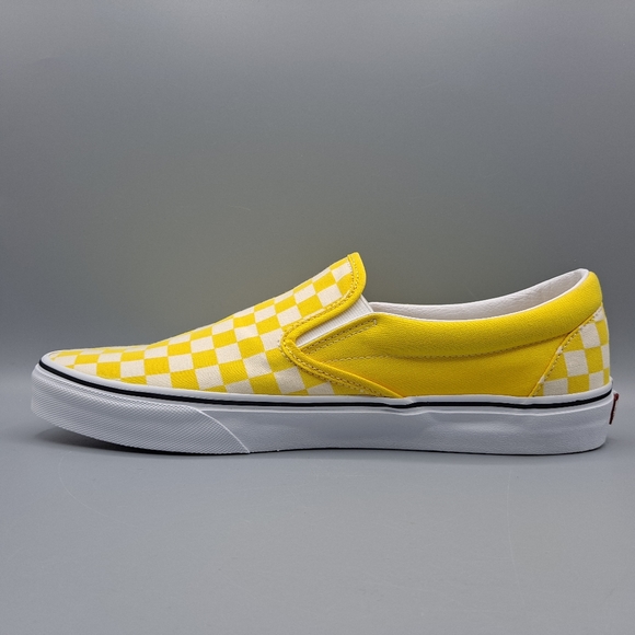 New Vans Classic Slip-On Checkerboard Cyber Yellow and True White Men's Size 11 - Picture 4 of 9